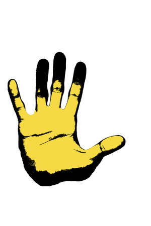 Yellow handの写真素材