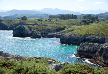Cliff, Nueva de Llanes. Spainの写真素材