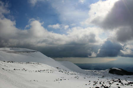Etna covered by snow - Sicilyの写真素材
