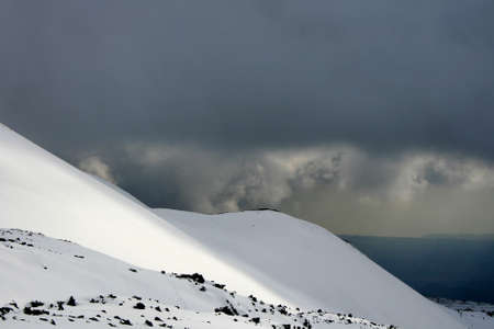 Etna covered by snow - Sicilyの写真素材