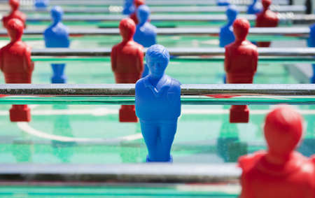 Close up of tabletop footballの写真素材