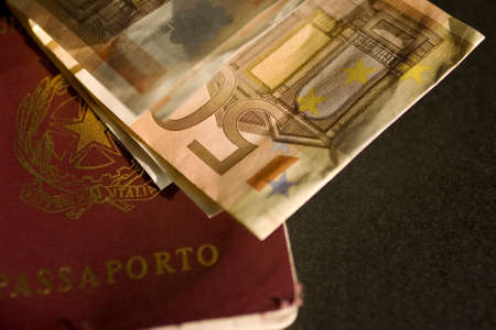 Money and passportの写真素材