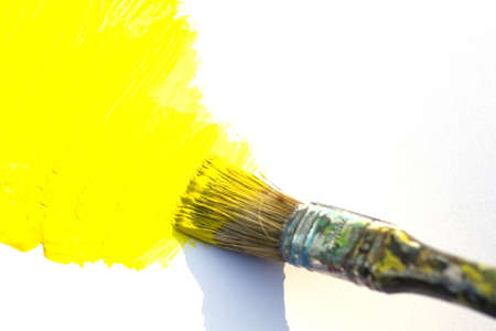 Paintbrush with yellowの写真素材