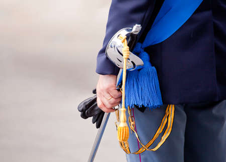 Italian policeman with a swordの写真素材
