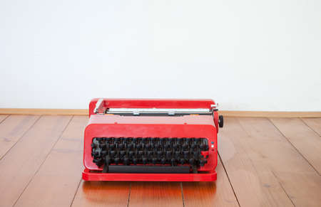 Old red typewriter の写真素材