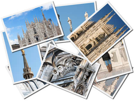 Milan cathedral, photos collage の写真素材