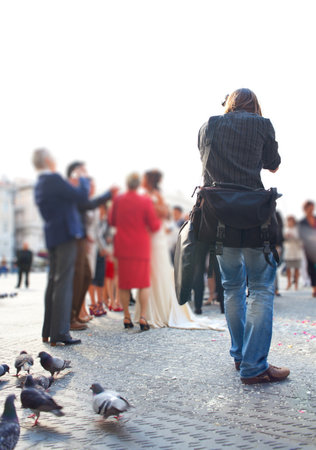 Photographer take a picture in a wedding partyのeditorial素材
