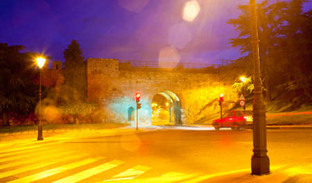 Night view of a Burgos roadの写真素材