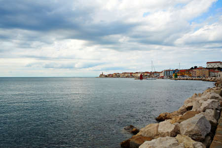 View of Piran sea, Sloveniaの写真素材