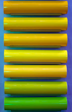 Yellow and green neon tubesの写真素材