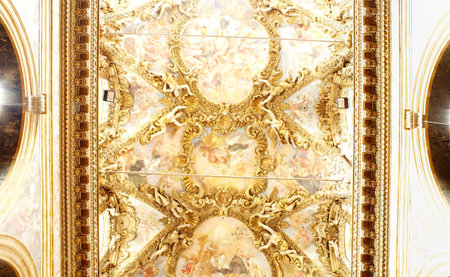Frescoed ceiling, Palermo cathedral - Itlyのeditorial素材