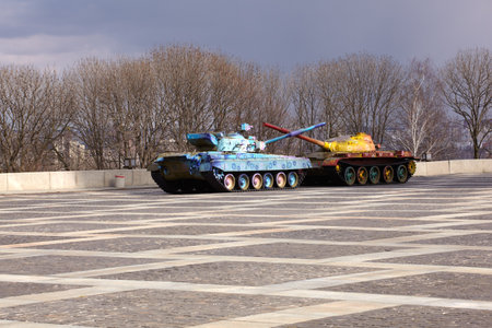 Hippy tanks in Kiev, Museum of the Great Patriotic War - Ukraineのeditorial素材