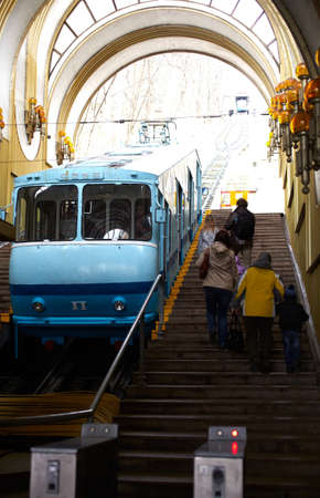 Cableway in action, Kiev - Ukraineの写真素材