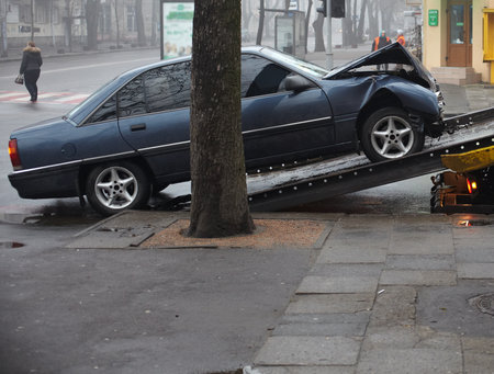 Scene of a car crash のeditorial素材