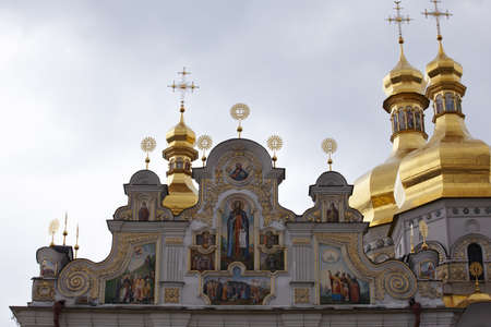 View of Pechersk Lavra monastery in Kiev, Ukraineの写真素材