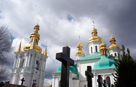 View of Pechersk Lavra cemetary in Kiev, Ukraine