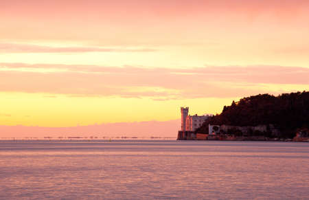 View of famous Miramare castle in Trieste - Italyの写真素材