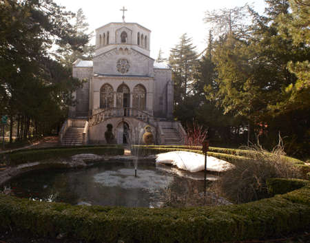 View of Church, Villa Rivoltella in Triesteの写真素材