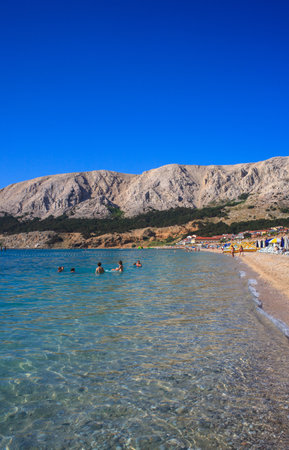 View of Baska, Krk island in Dalmatia - Croatiaのeditorial素材