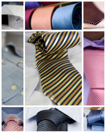 Collage of various Neckties and shirtsの写真素材