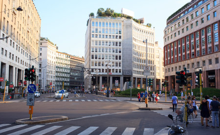 View of St. Babila square, Milan - Italy