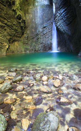 Kozjak waterfall (Slap Kozjak) - Kobarid,  Julian Alps in Sloveniaの写真素材