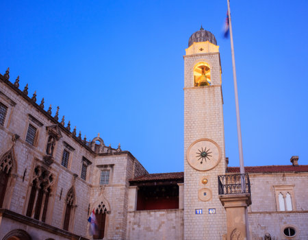 View of the famous Stradun, big street in Dubrovnik, Croatiaのeditorial素材
