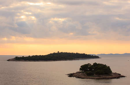 View of island in the adriatic sea, Croatiaの写真素材
