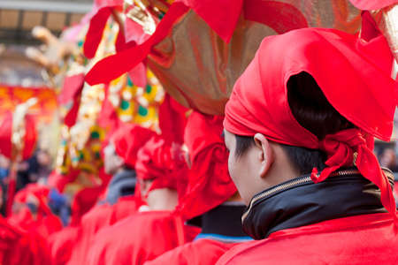 MILAN, ITALY - FEBRUARY 10: Chinese New Year parade in Milan on February 10, 2013の写真素材