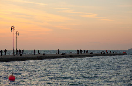 View of molo Audace in Trieste, Italyのeditorial素材