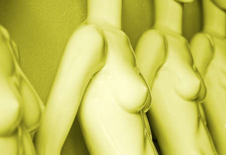 Four Mannequins without dress in a retail shopの写真素材