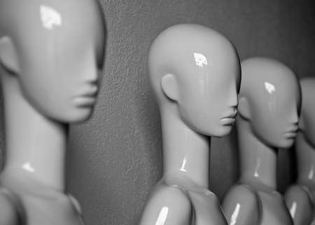 Four Mannequins without dress in a retail shopの写真素材