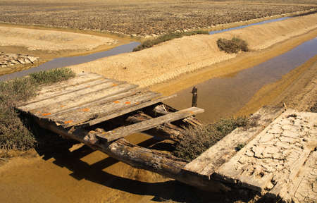 View of Salt evaporation ponds in Secovlje, Sloveniaの写真素材