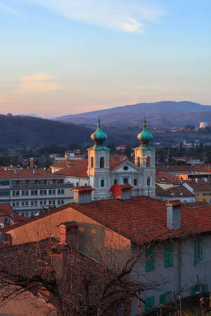 View of St. Ignatius cathedral in Goriziaの写真素材