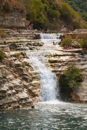 View of Laghetti di Cava Grande in Avola near Siracusa, Sicilyのeditorial素材