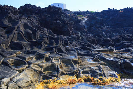 View of Punta Fram in Pantelleria, Sicilyの写真素材