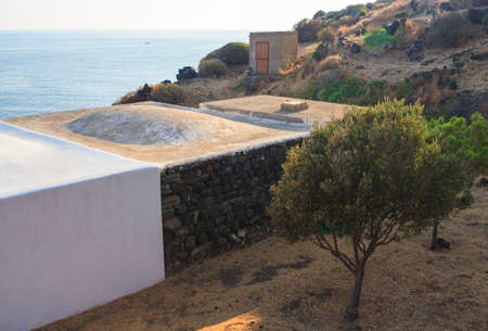 View of tipycal Dammuso in Pantelleria, Sicilyの写真素材