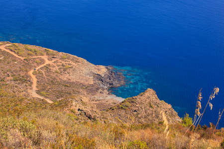 View of Balata dei Turchi in Pantelleria island, Sicilyの写真素材