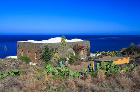 View of dammuso, tipycal house in Pantelleria, Sicilyの写真素材