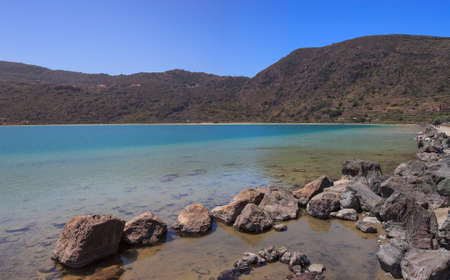 View of  thermal waters in the Lago di Venere in Pantelleria, Sicilyの写真素材