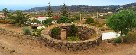 View of tipycal Jardin in Pantelleria, Sicilyの写真素材