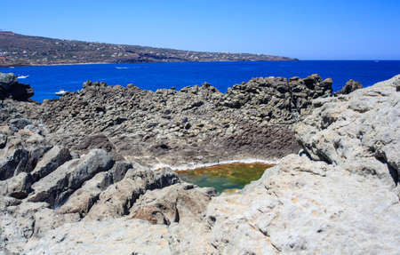 View of Laghetti delle ondine in Pantelleria, Sicilyの写真素材