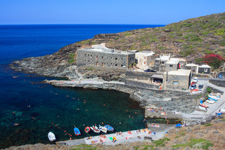 View of Cala Tramontana in Pantelleria, Sicilyのeditorial素材