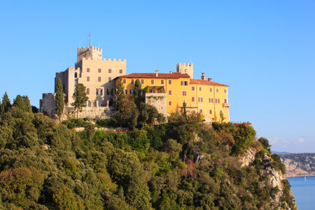 View of the Duino castle in Italyのeditorial素材