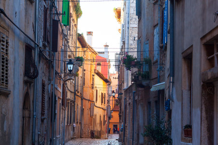 View of Rovinj little city in Istria, Croatiaの写真素材