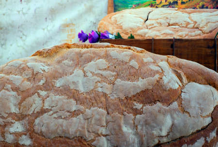 View of delicious italian bread in the food marketの写真素材