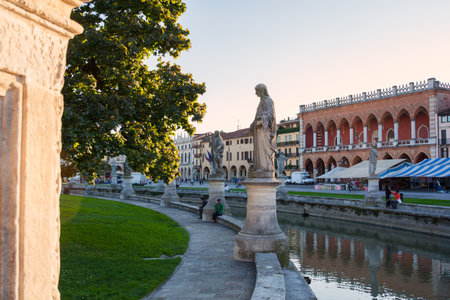 View of Prato della Valle square, Padovaのeditorial素材