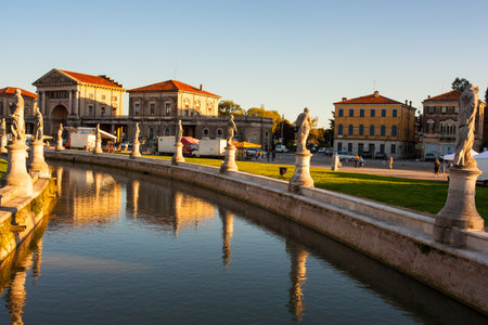 View of Prato della Valle square, Padovaのeditorial素材