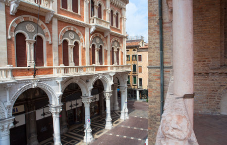 View of the building from Palazzo della Ragione, Padovaのeditorial素材