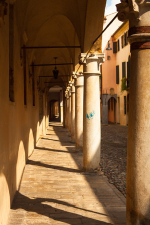 View of medieval street in padova, italyのeditorial素材